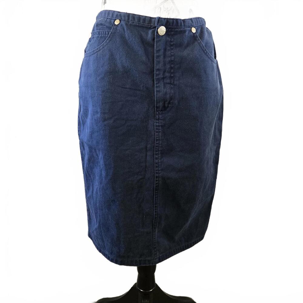 Copper Key Dark Wash Denim Pencil Skirt Size 3 High Rise Blue Jean Slit